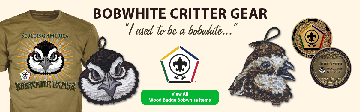 wood badge Bobwhite critter gear header image