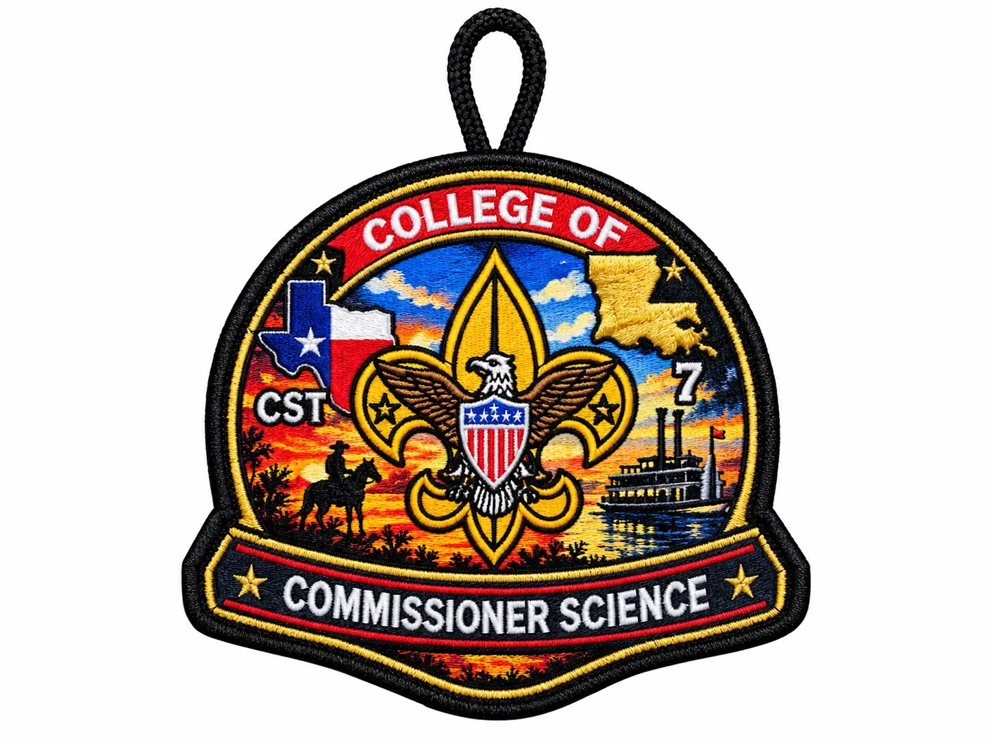 Commissioner science patch with small detailed logos