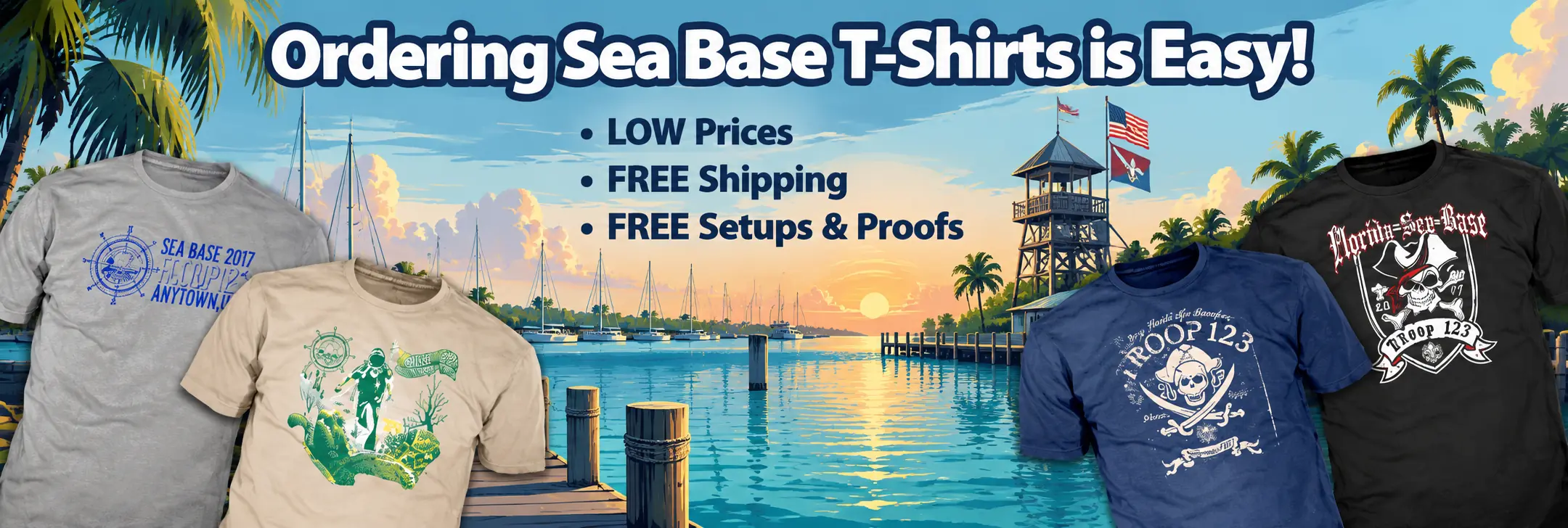 Custom Sea Base crew t-shirts from ClassB