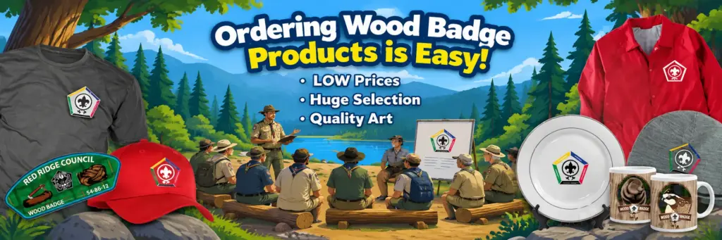 Wood Badge course t-shirts, patches and staff gear
