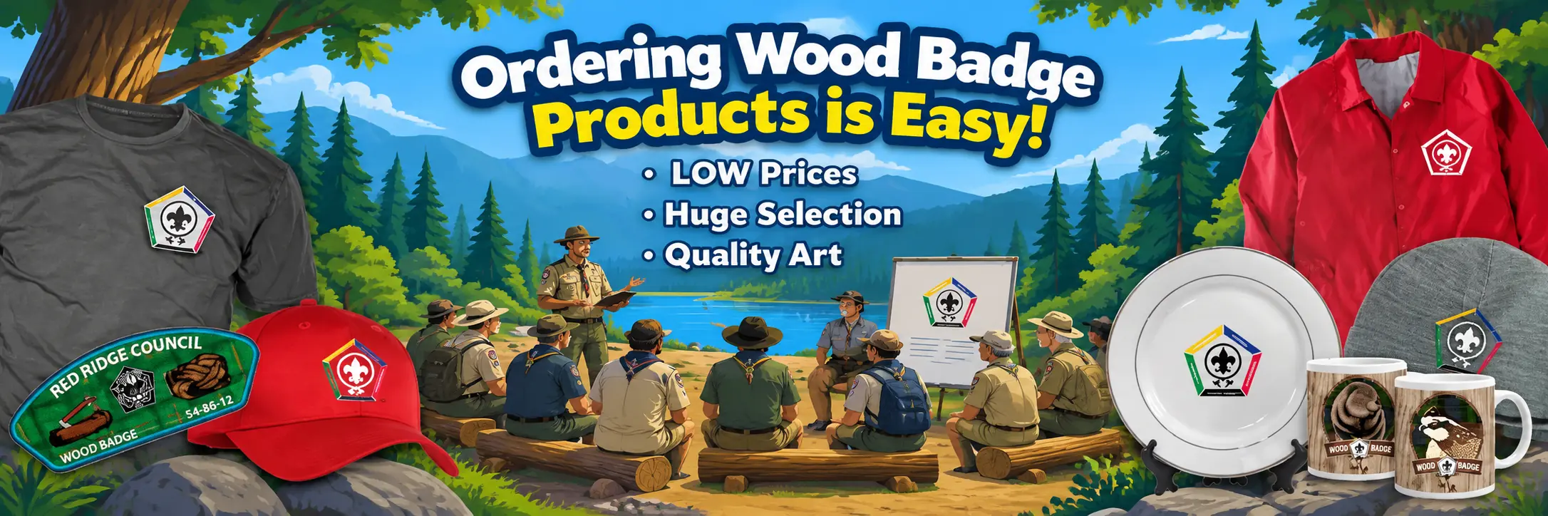 Wood Badge course patches, apparel and gifts for Scouting America councils