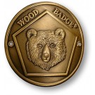 wood badge bear hiking staff medallion