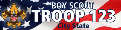 boy scout troop vinyl banner with US flag