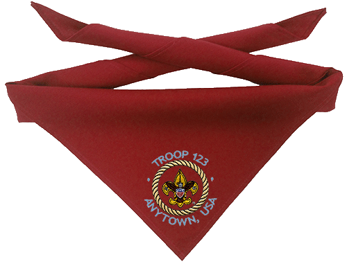 Troop neckerchief with embroidered custom design