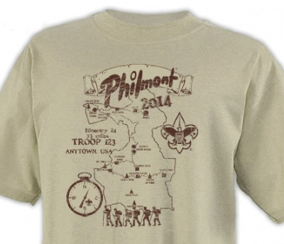 SP2556 Philmont Trek custom map t-shirt design
