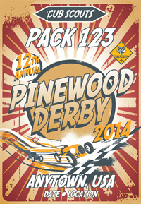 custom cub scout pack pinewood derby poster