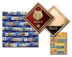 Cub Scout coins, patches, graphic tees, books and scrapbooking items