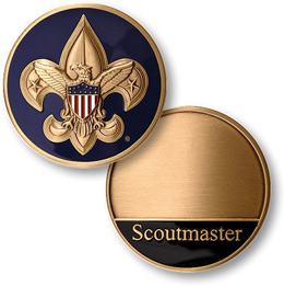 Custom boy scout scoutmaster coin