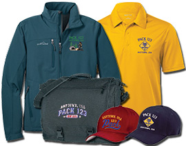 Custom Cub Scout Pack Embroidered Garments and caps