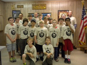 boy scout troop group photo wearing custom troop t-shirts from ClassB