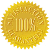 100% satisfaction money back guarantee starburst logo