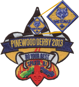 Cub scout logo sewn small on custom ClassB patch
