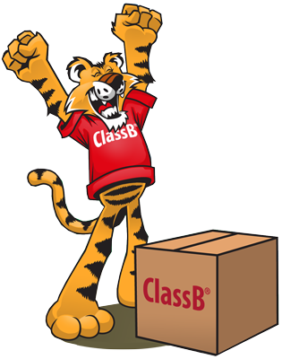 ClassB cartoon tiger excited about Class of custom t-shirts