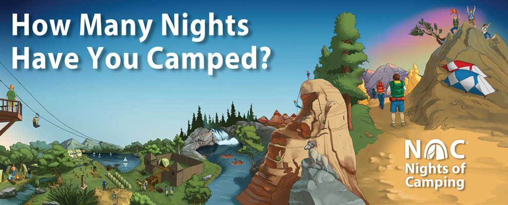 NOC nights of camping, how many nights have you camped