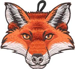 wood badge critter head fox patch