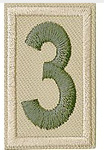 single khaki boy scout unit numeral number three