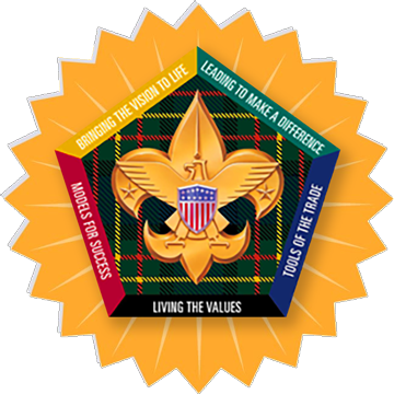 BSA wood badge logo in burst