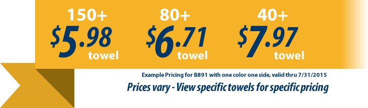 Custom screen printed towels as low as 6.98
